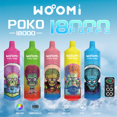 Woomi Poko 18000 Puff E-Cigarette Rechargeable Disposable Vape 10pcs